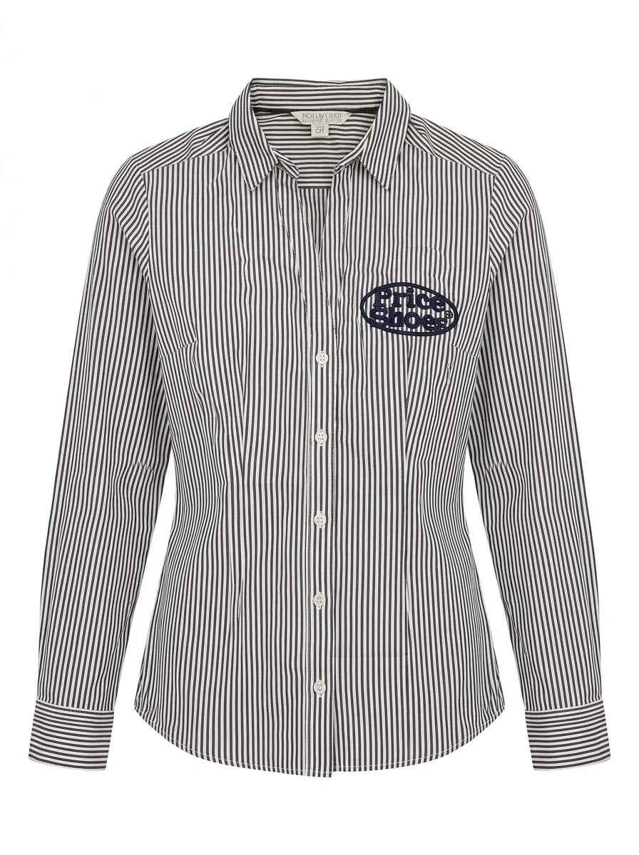 Women's Black Striped Long Sleeve Shirt
