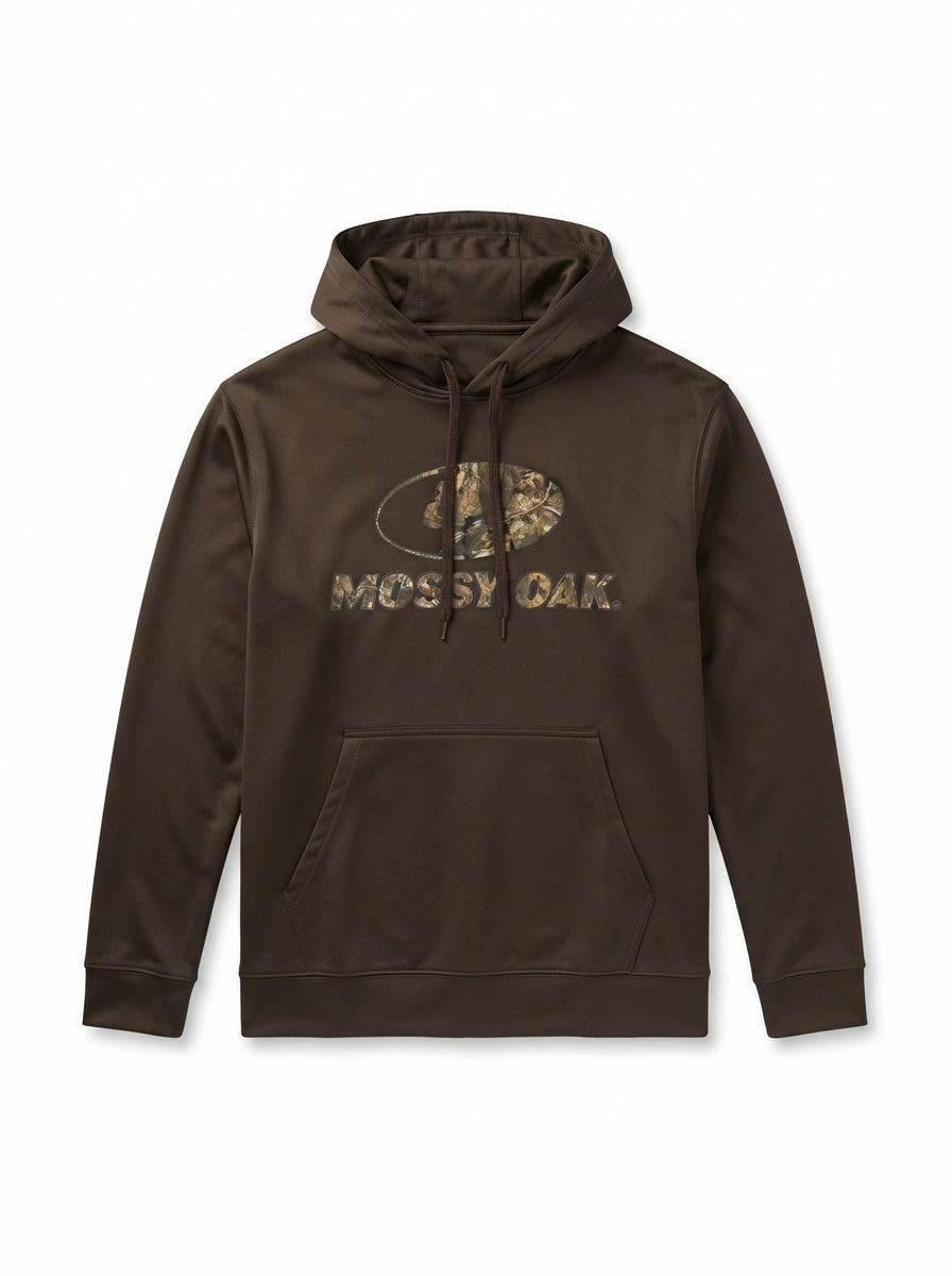 Mossy Oak Brown Oversized Graphic Hoodie | Men's Streetwear