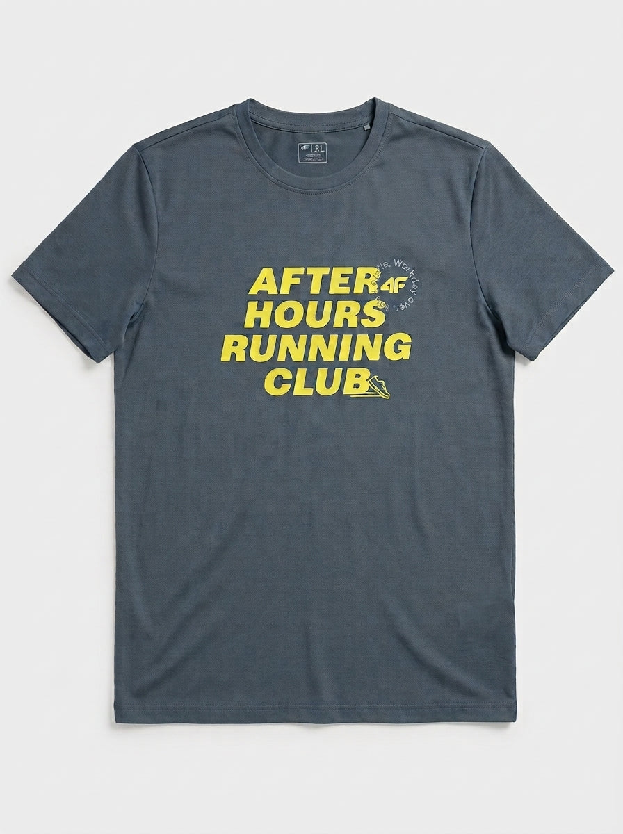 Men's "After Hours Running Club" Graphic T-Shirt – Slate Blue Short Sleeve Crewneck