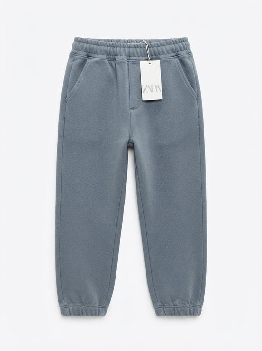 Boys' Solid Slate Grey-Blue Casual Sweatpants