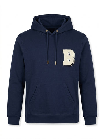 Navy Blue Varsity Graphic Hoodie | Men's Streetwear