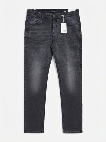 Men’s Slim Fit Grey Acid Wash Denim Jeans