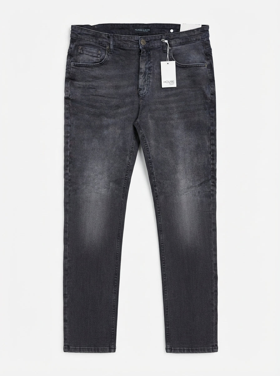 Men’s Slim Fit Grey Acid Wash Denim Jeans