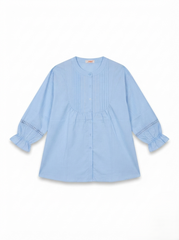 Women's Pleated Pintuck Blouse – Light Blue