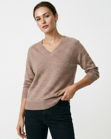 B.YOUNG WOMENS V NECK BASIC PULLOVER