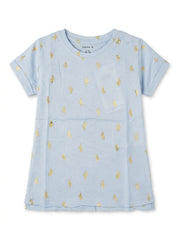 Name It Kids Light Blue T-Shirt with Gold Glitter Cactus Print
