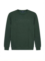 Men's Dark Green "Improving" Graphic Crewneck Sweatshirt