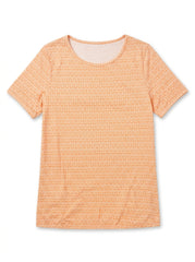 Women’s Coral Butterfly Print V-Neck Henley T-Shirt