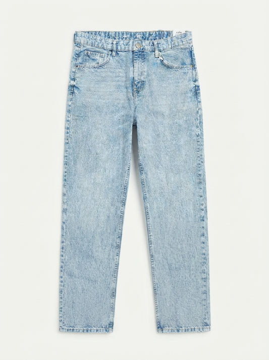 Men’s Loose Fit Light Acid Wash Denim Jeans