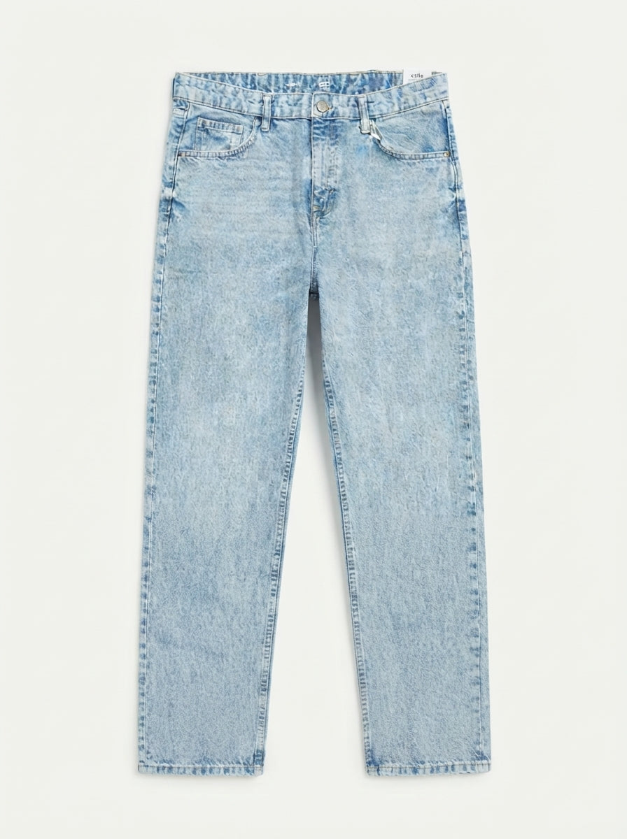 Men’s Loose Fit Light Acid Wash Denim Jeans