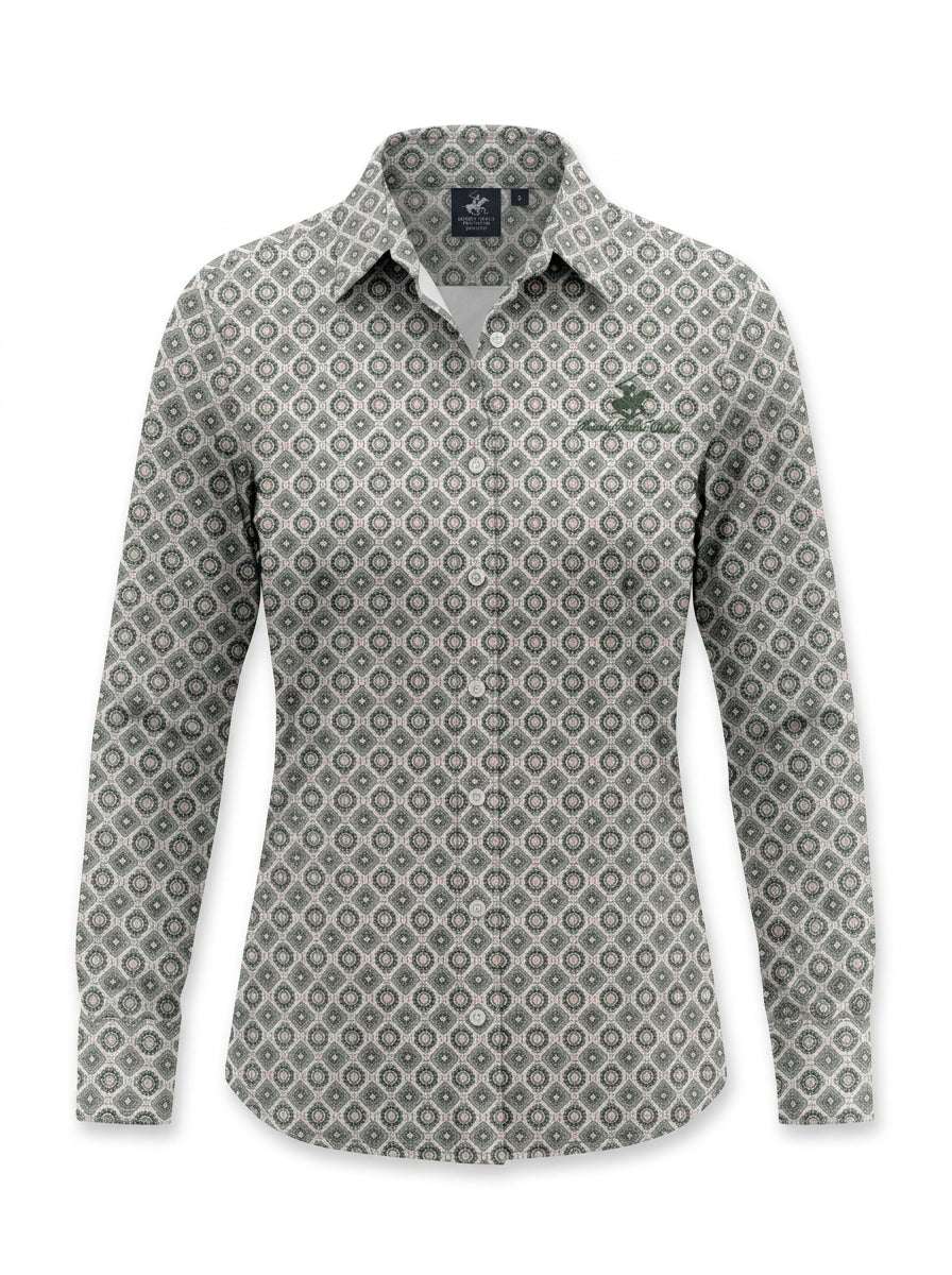 Women’s Geometric Print Long-Sleeve Shirt