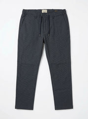 Men's Dark Grey Textured Casual Trousers