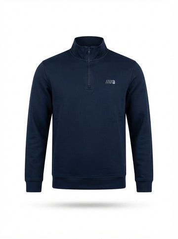 Men's Navy Blue Quarter-Zip Pullover | Comfort Fit Athletic Sweatshirt