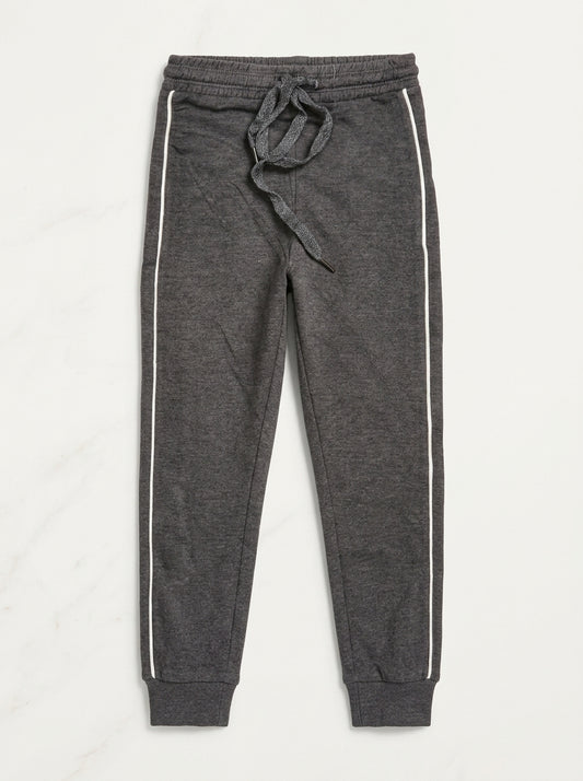 Charcoal Grey Side-Stripe Joggers | Casual Sweatpants