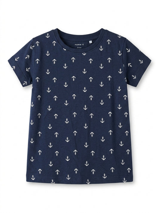Name It Kids Navy Blue Anchor Print Short-Sleeve T-Shirt
