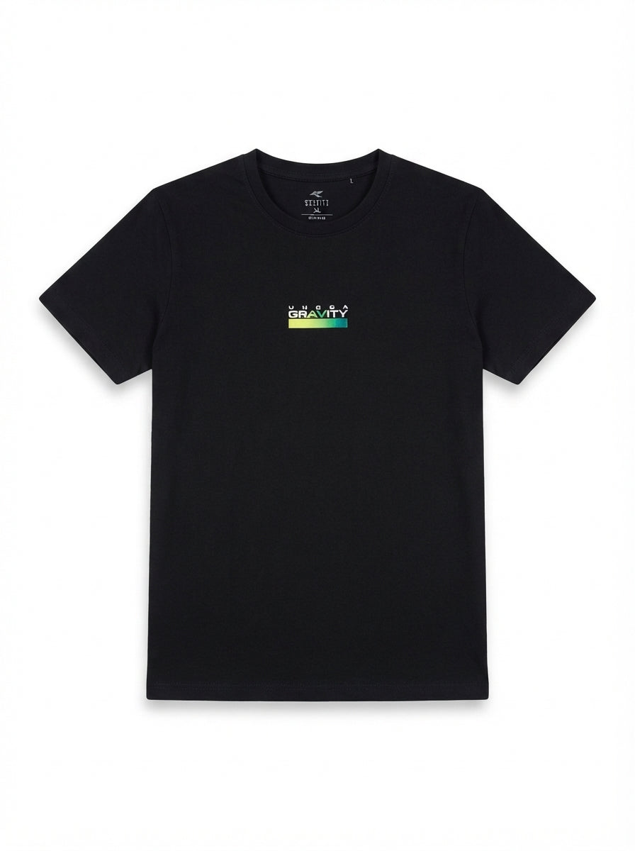 Men's Classic Black Graphic T-Shirt | Minimalist Crew Neck Casual Tee