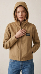 TEDDY SMITH WOMENS HOODED DENIM JACKETS