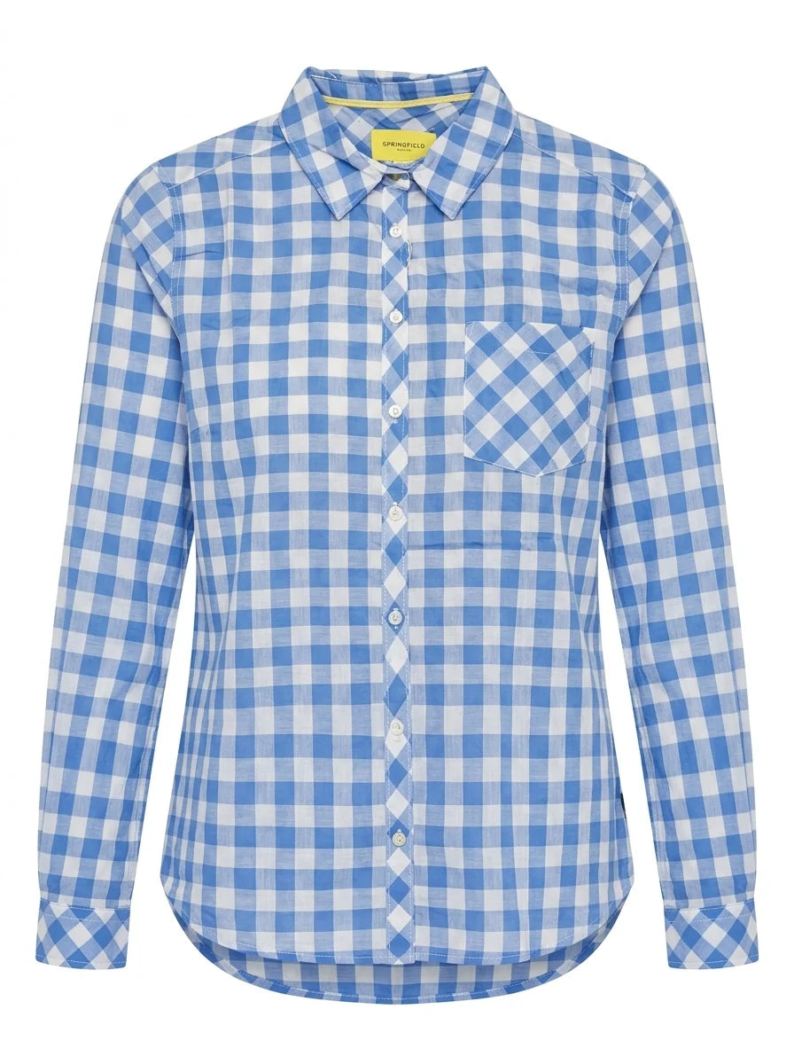 Everyday Blue and White Check Shirt for Women