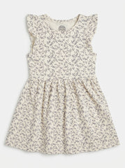 Leaf-Print Ruffle-Sleeve Top for Girls