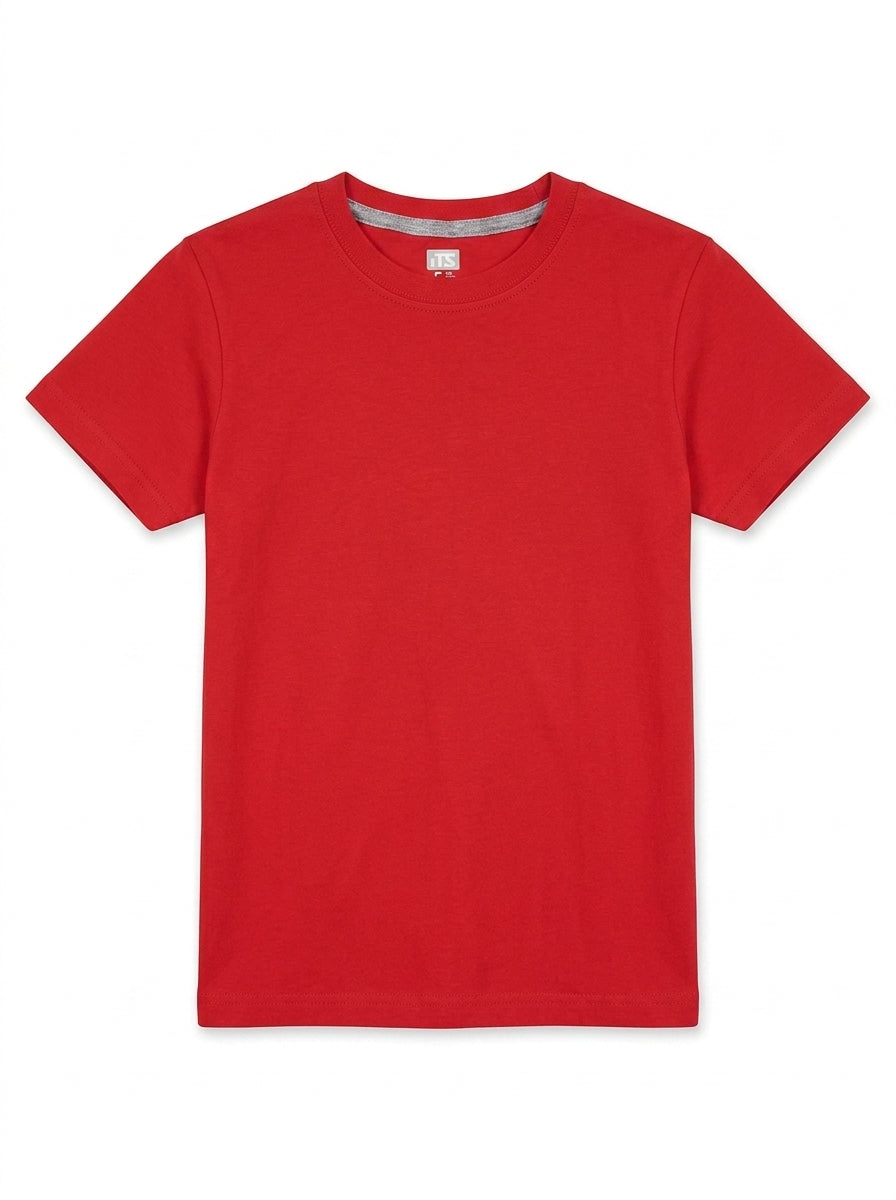 Kids' Classic Red Short-Sleeve Basic T-Shirt