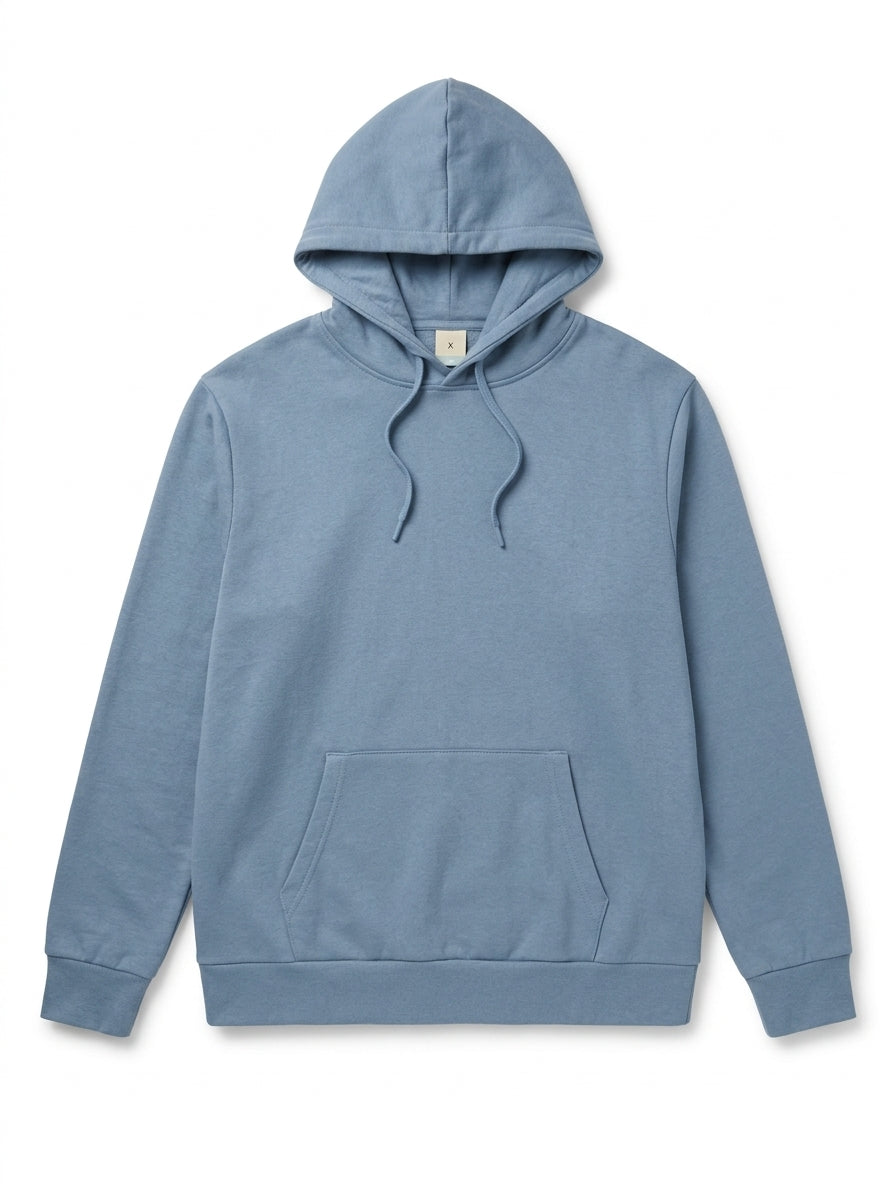 Men’s Essential Plain Fleece Pullover Hoodie