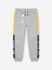 Kids' Colorblock Side-Panel Fleece Sweatpants in Grey, Yellow & Navy