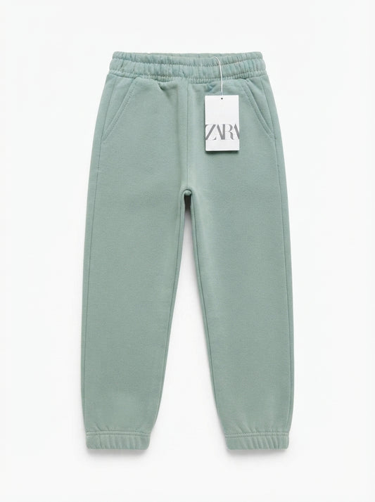 Kids' Light Grey Heather Fleece Joggers with Drawstring