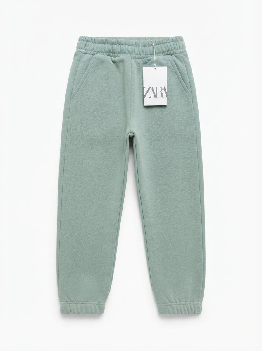 Kids' Light Grey Heather Fleece Joggers with Drawstring