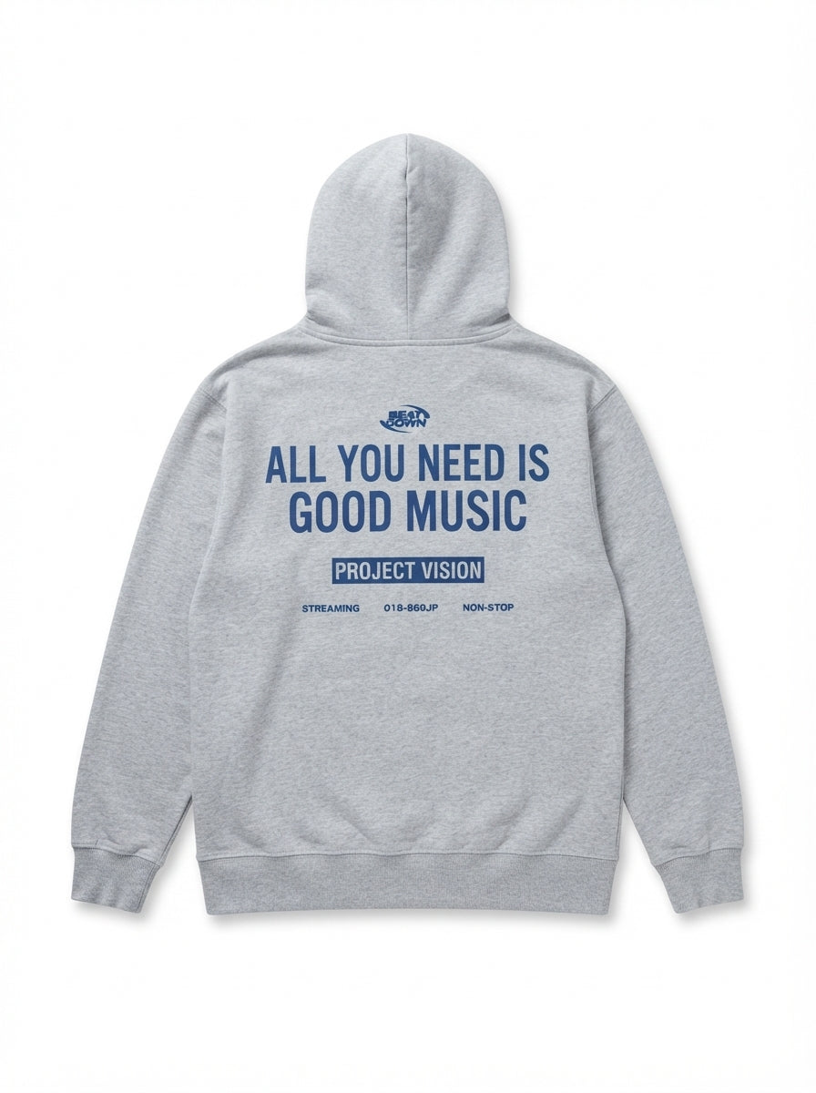Beat Down Grey Graphic Hoodie | Men's Streetwear Pullover
