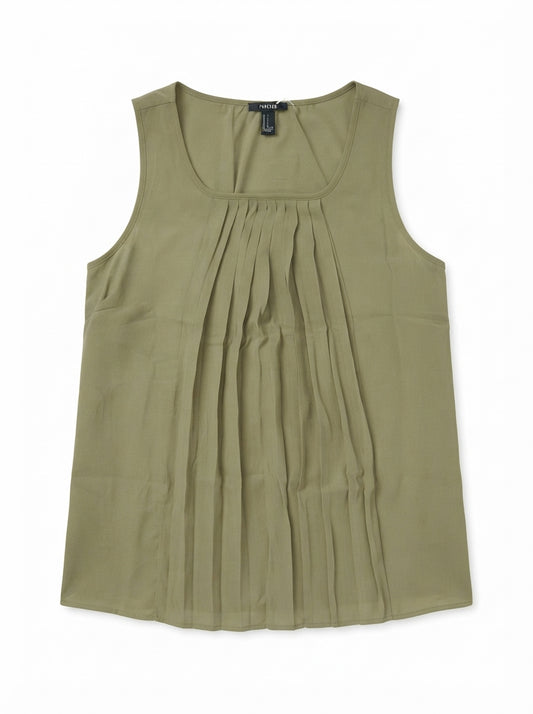 Casual Scoop Neck Pleated Tunic Top for Women