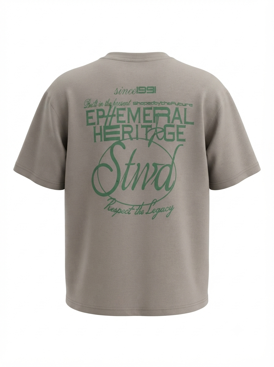 STWD Drop Shoulder Over Sized Embroidered T-shirt