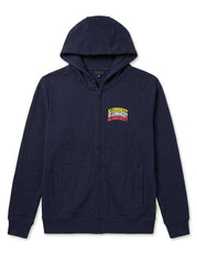 Women Triple Stack Logo Full-Zip Fleece Hoodie in Navy Blue