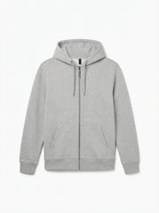 Minimalist Off-White Zip-Up Hoodie | Men's Everyday Streetwear