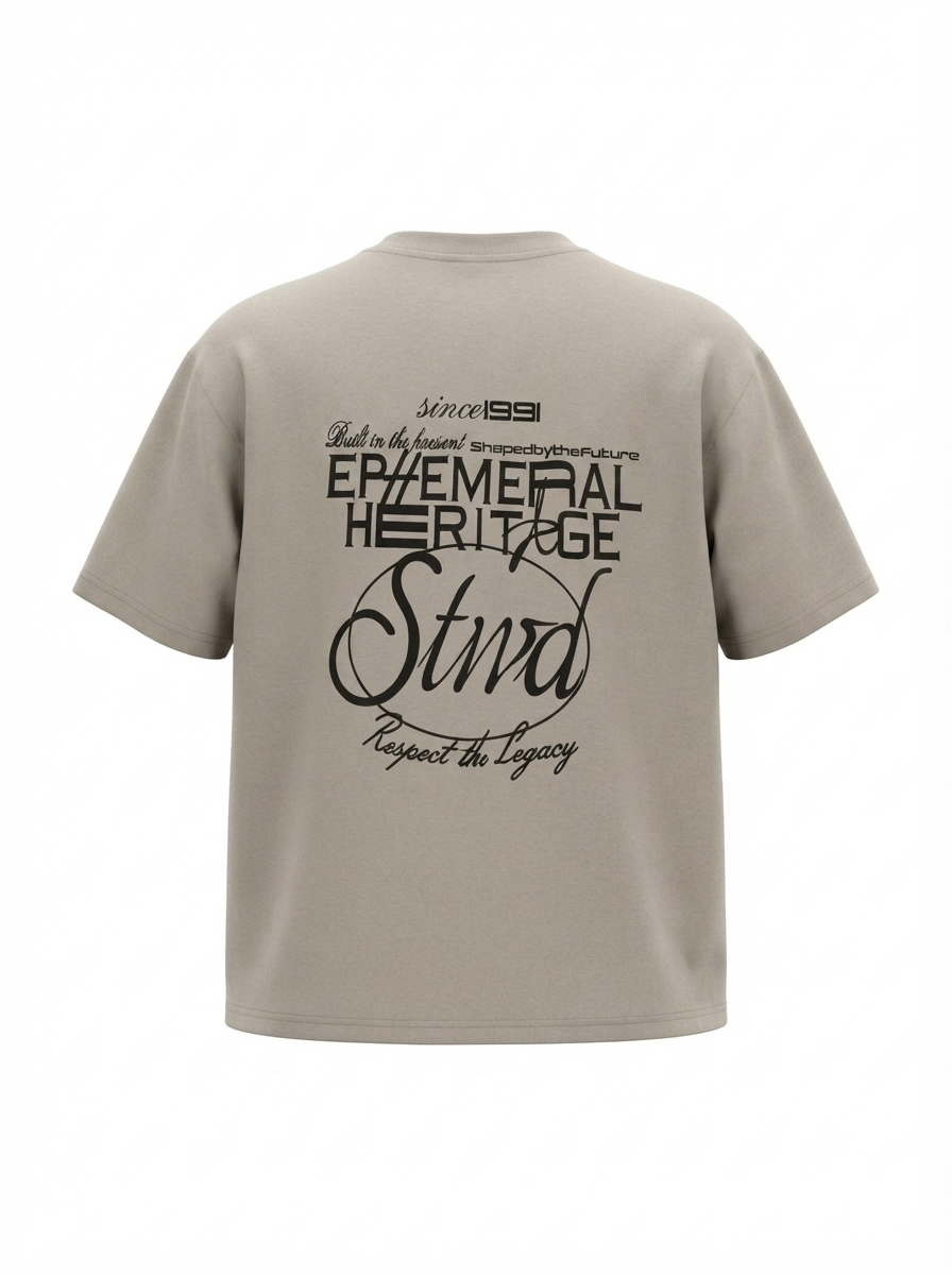 STWD Drop Shoulder Over Sized Embroidered T-shirt