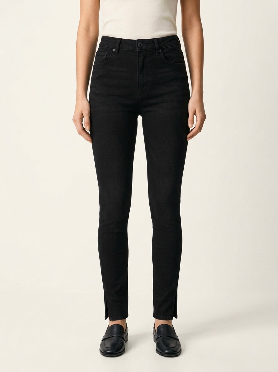 BSK HIGH-RISE SKINNY JEANS WITH SPLIT HEM