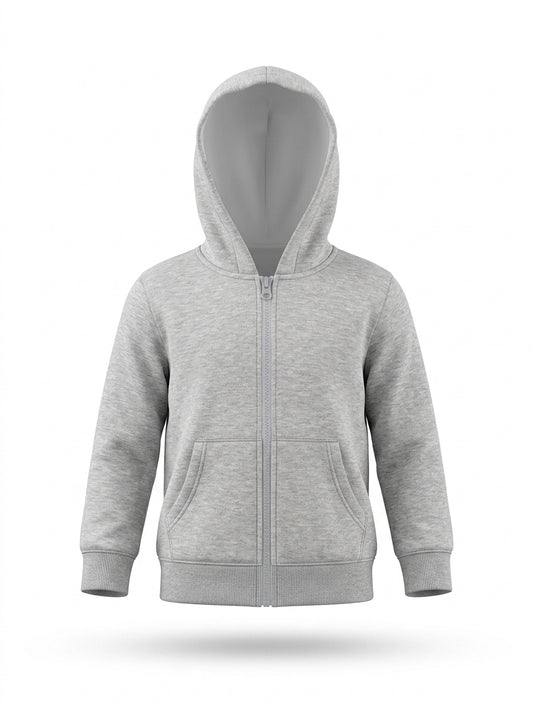 Kids' Classic Heather Grey Full-Zip Hoodie
