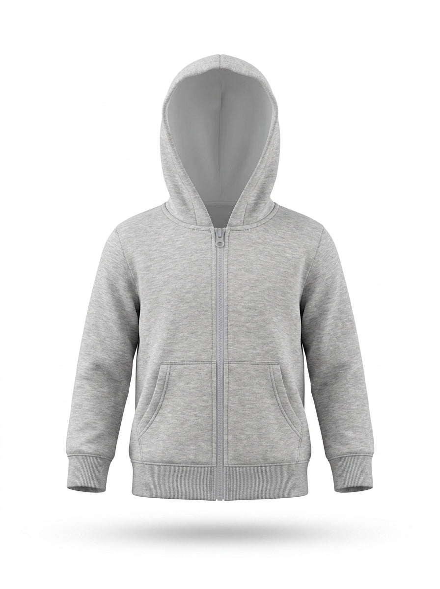 Kids' Classic Heather Grey Full-Zip Hoodie