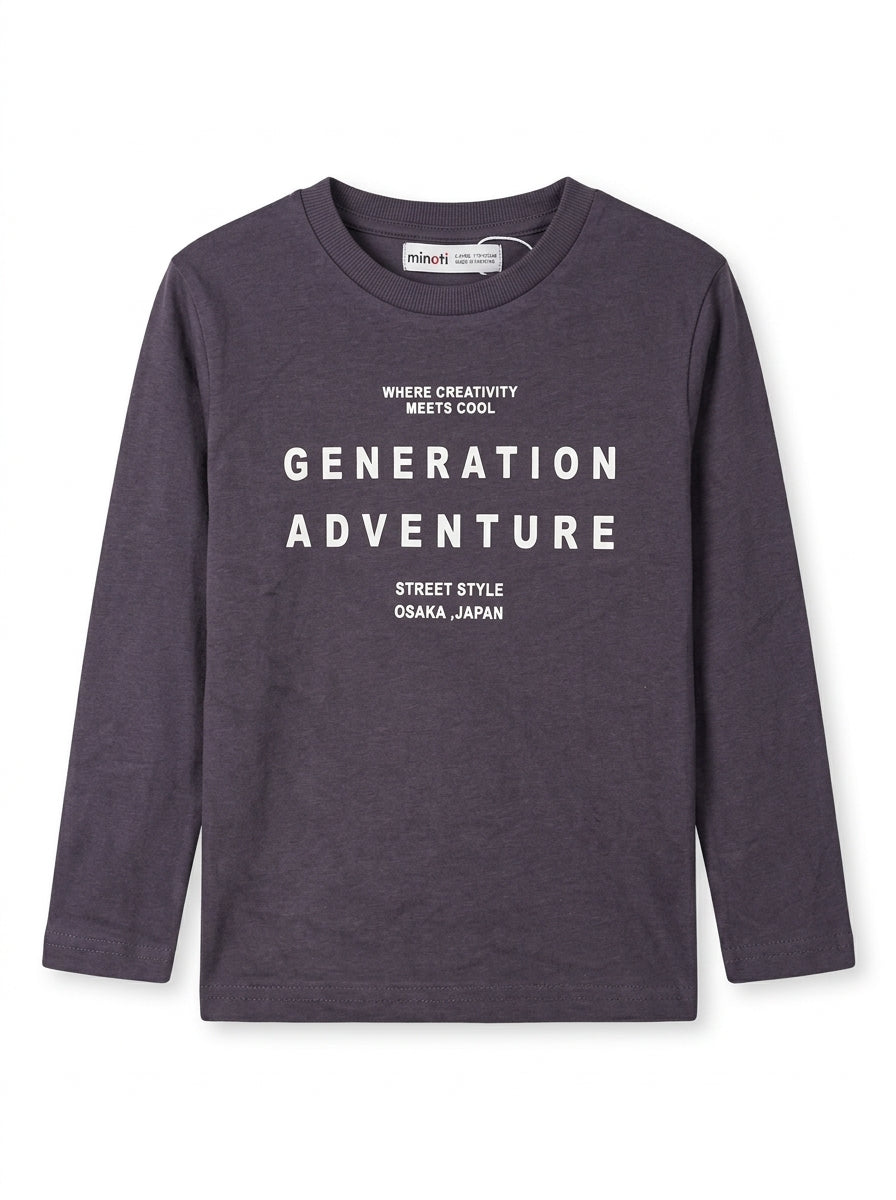 Kids' Charcoal "GENERATION ADVENTURE" T-Shirt