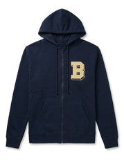 Men’s Varsity "B" Chenille Patch Zip-Up Fleece Hoodie