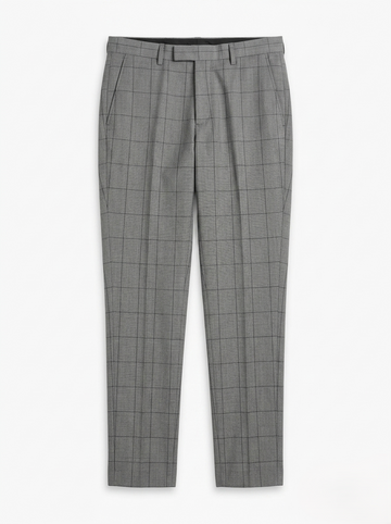 Peter England Men's Checked Drawstring Formal Trousers