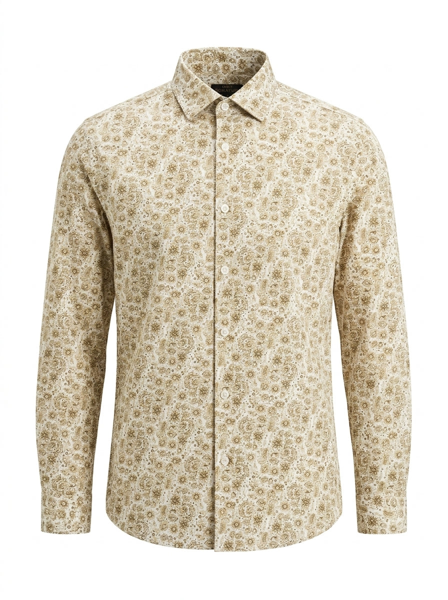Men’s Boho-Chic Floral Pattern Shirt