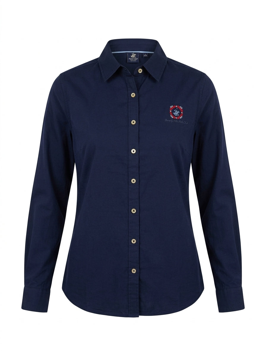 Women’s Navy Long-Sleeve Shirt
