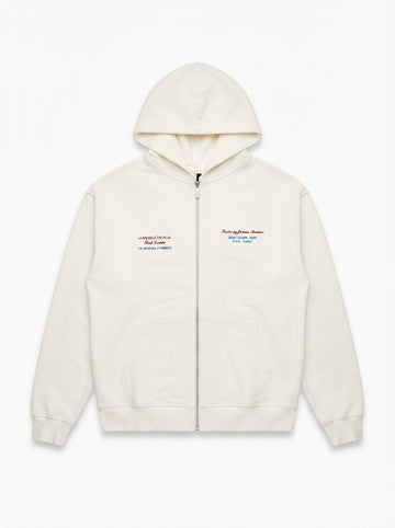 Women's Pardon My Français Off-White Zip-Up Hoodie | Streetwear