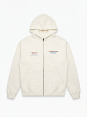 Women's Pardon My Français Off-White Zip-Up Hoodie | Streetwear