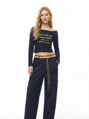 Women Graphic Top & Utility Cargo Set