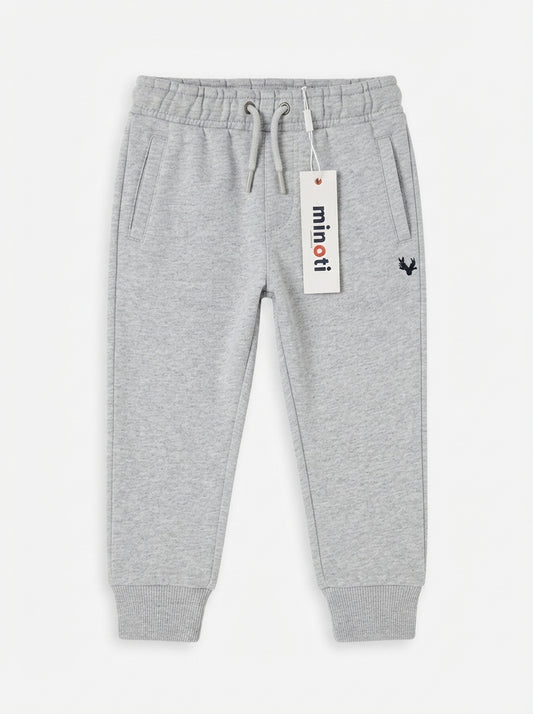 Kids' Light Grey Heather Fleece Joggers with Drawstring