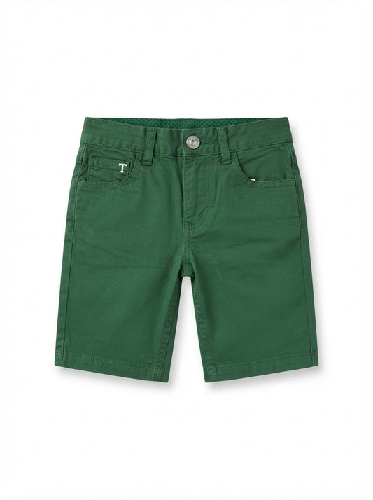 Boys Wrinkle-Free Green Chino Shorts | Iron-Fresh Everyday Summer Wear