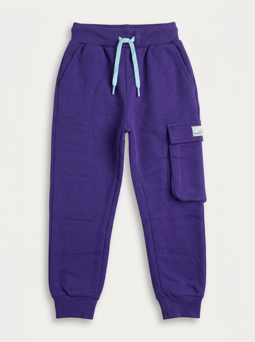 Kids' Purple Cargo Joggers | Active Sweatpants