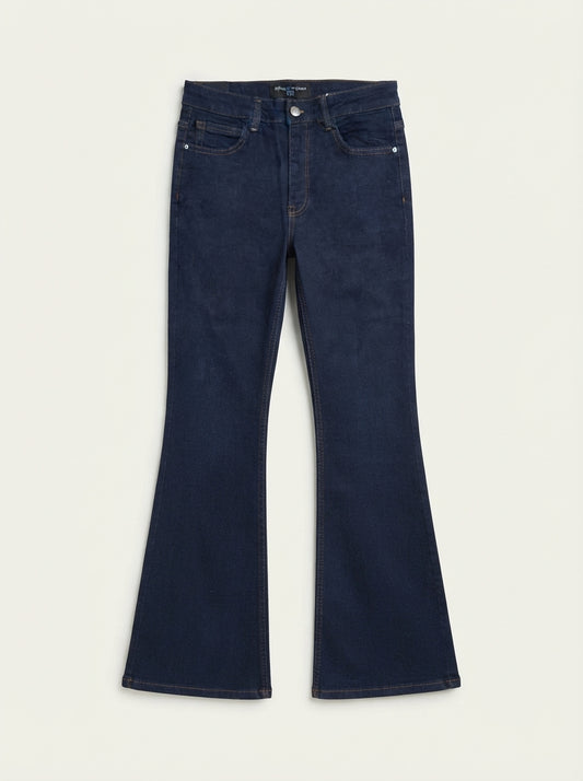 OVS Women High-Rise Flare Dark Wash Denim Jeans