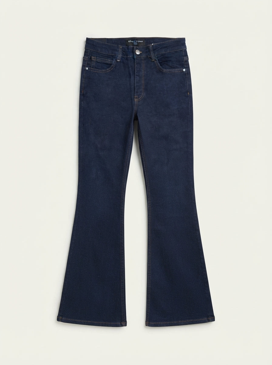 OVS Women High-Rise Flare Dark Wash Denim Jeans